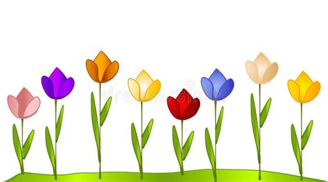 Ligne De Jardin De Tulipe Des Tulipes Illustration Stock - Illustration du coloré, dessins: 2257992