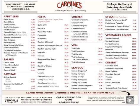 Carmine’s – Upper West Side New York's full menu online