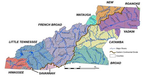 Western North Carolina River Basins Map | River basin, Western north ...