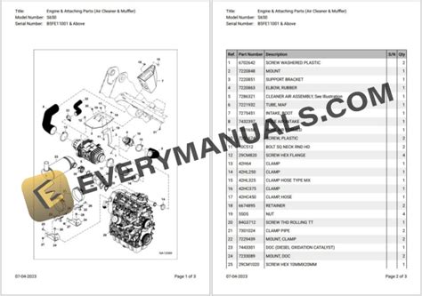 Bobcat S650 B5FE11001 & Above Parts Catalog