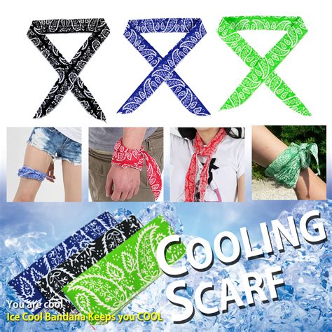 The Elixir Ice Cool Scarf Neck Wrap Cooling Scarf, 3 Pcs Pack, Black ...