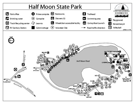 Half Moon State Park Campground Map - HubbardtonVermont 05743 • mappery