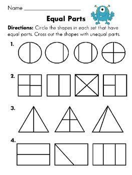 Equal And Unequal Parts Worksheet