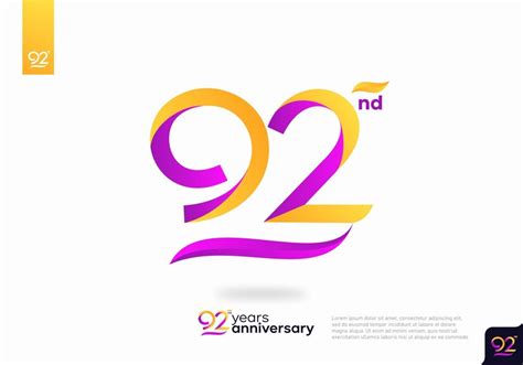 Premium Vector | Number 92 logo icon design, 92nd birthday logo number ...