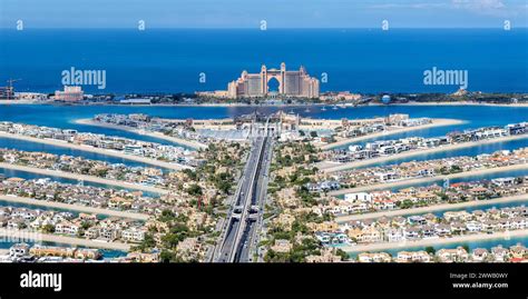 Dubai The Palm Jumeirah with Atlantis Hotel artificial island from ...