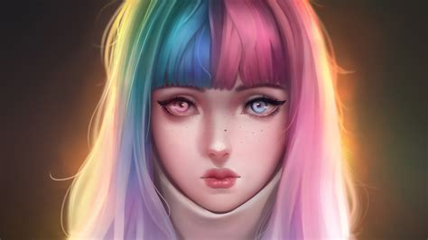Anime Girl Colorful Hairs 4k Wallpaper,HD Anime Wallpapers,4k Wallpapers,Images,Backgrounds ...