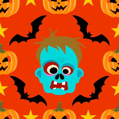 Premium Vector | Seamless halloween background with zombie