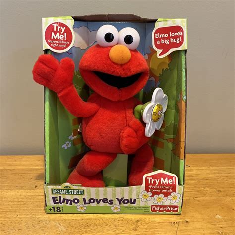 Sesame Street Elmo Loves You Talking Plush Daisy Flower Fisher Price 2003 Tested - Fisher Price