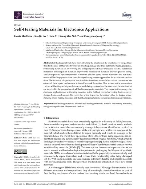 (PDF) Self-Healing Materials for Electronics Applications