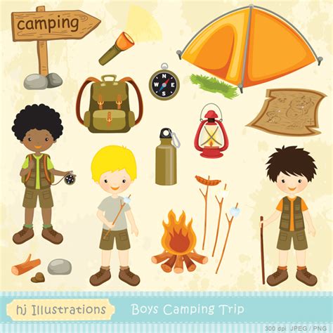 HJ Illustrations: Camping Trip digital clipart