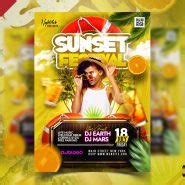 Summer Sunset Party Flyer PSD Template - PSD Zone