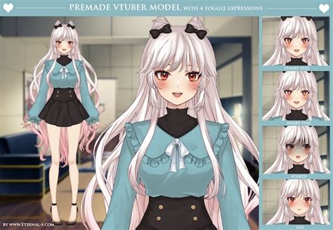 Premade Live 2d Vtuber Model Cute Bun Anime Girl for Vtubing - Etsy