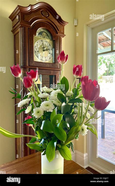 Bouquet of red tulips Stock Photo - Alamy