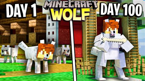 I Survived 100 Days as a WOLF in Minecraft - YouTube