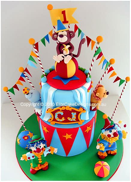 Circus-Carnival Birthday Cake, Kids Birthday Cakes, Children Birthday Cakes, Clown Birthday ...