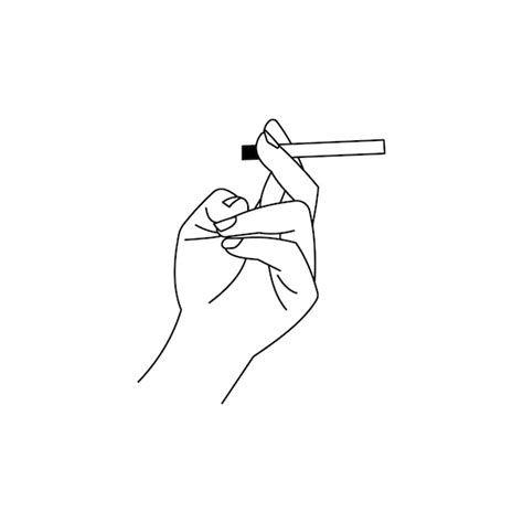 Premium Vector | Hand holding cigarette vector illustration