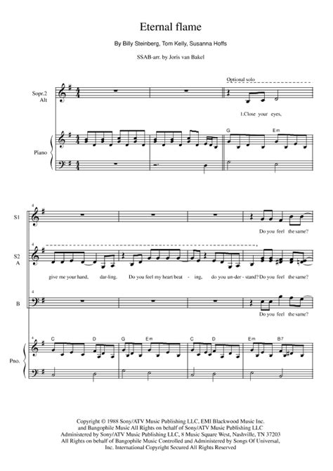 Eternal Flame (arr. Joris van Bakel) Sheet Music | Bangles | Choir