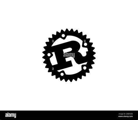 Rust programming language, rotated logo, white background Stock Photo ...