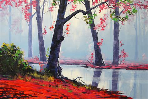 Autumn river painting by artsaus on DeviantArt