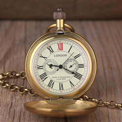 Aliexpress.com : Buy Fashion Copper Train London Pocket & fob Watches Mechanical Watch Hand Wind ...