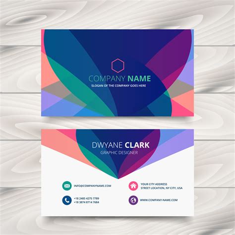 modern colorful business card template presentation design - Download Free Vector Art, Stock ...