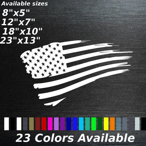 Tattered American Flag Decal Sticker USA - Etsy