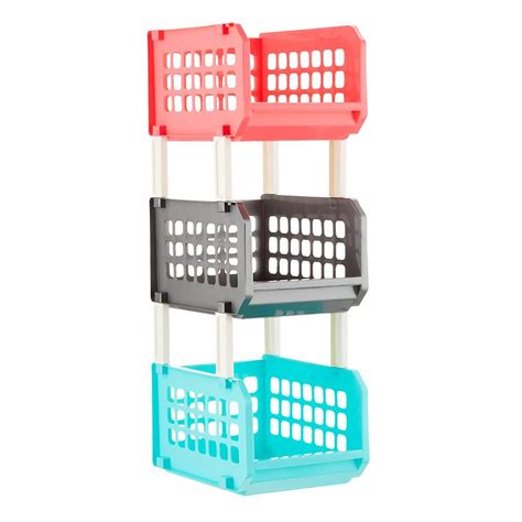 Stacking Storage Bins Pkg/3 | Storage bins, Stackable storage bins ...