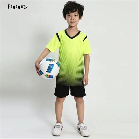 2017 New kids soccer jerseys kid football set good quality football jerseys boys football ...