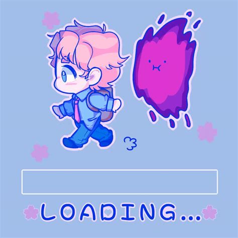 an image of a cartoon character with the word loading in front of him ...