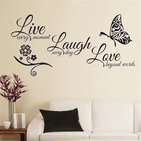 FAGINEY Adhesive Quote Motto Wall Sticker Bedroom Living Room Wall ...