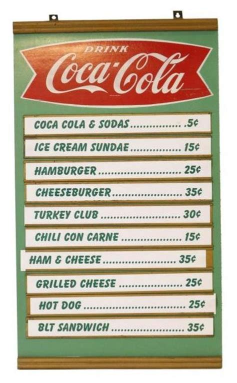 Coca-Cola Menu Board Value & Price Guide