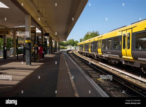 West Kirby Beach, The Wirral, Merside, UK. West Kirby railway station ...