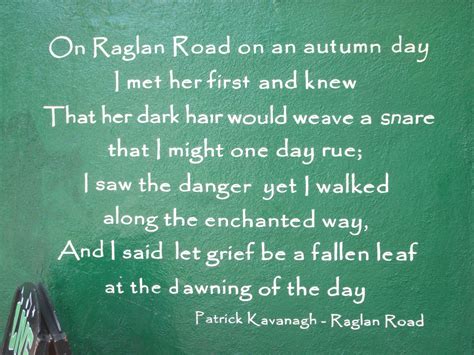 Raglan Road - Patrick Kavanagh on a wall of a Dublin Pub.