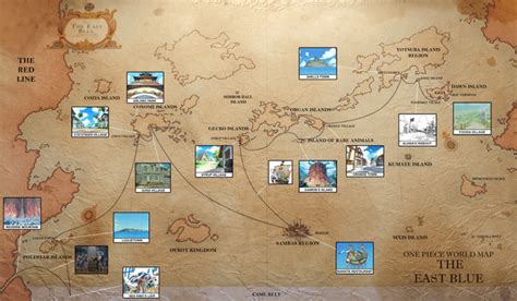 One Piece East Blue map from the live action. With straw hat's travel path from anime/manga ...