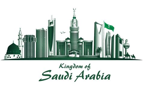 Kingdom of Saudi Arabia Famous Buildings Vector Background. Editable Vector Illustration ...