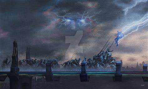 Thor Bifrost Battle Painting by sionwalker on DeviantArt