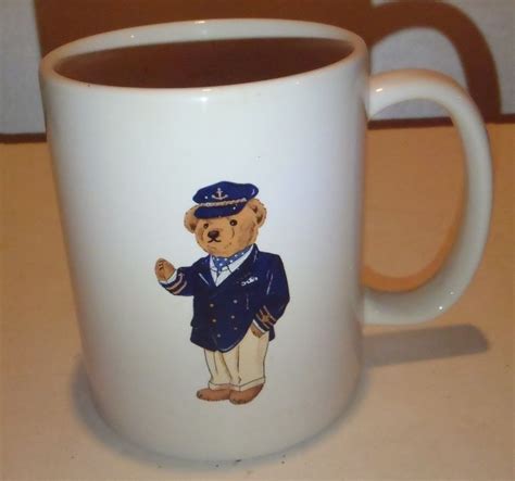 Ralph Lauren Captain Bear USA Coffee Mug Tea Cup Polo 1997 Preppy Yacht ...