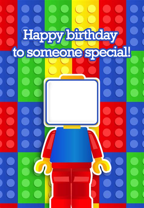 Free Printable "To Someone Special" birthday Greeting Card, with an option to add you… | Lego ...