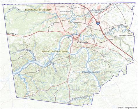 Map of Montgomery County, Tennessee - Địa Ốc Thông Thái