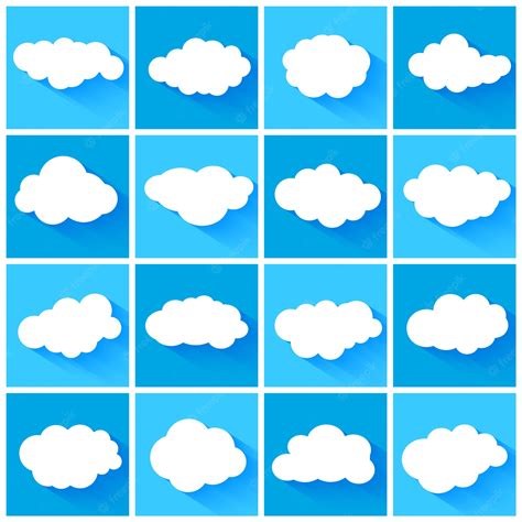 Premium Vector | White clouds set