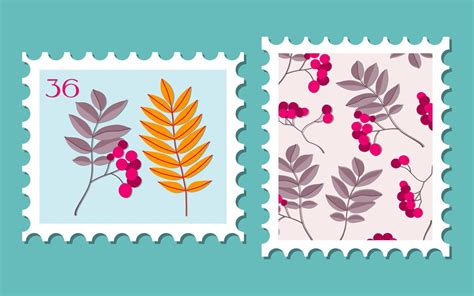 Set of two post stamps illustrations. Variety of modern vector isolated ...