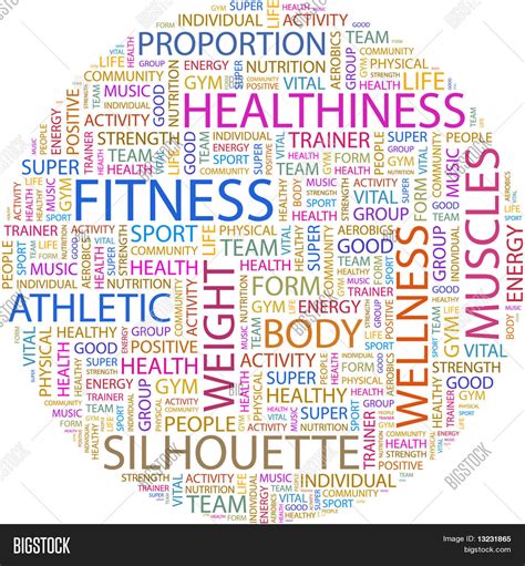 FITNESS. Word Collage On White Vector & Photo | Bigstock