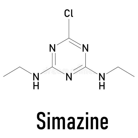 Simazine Herbicide Molecule. Skeletal Formula. Stock Illustration - Illustration of structure ...