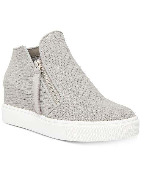 Steve Madden Camden Knit Wedge Sneakers in Grey (Gray) - Lyst