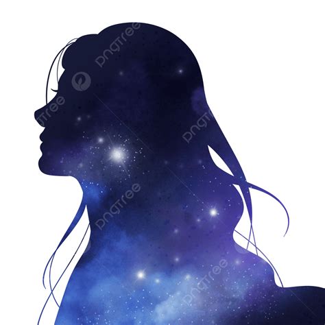 Women Silhouette PNG Images, Starry Sky Overlay Womens Day Silhouette ...