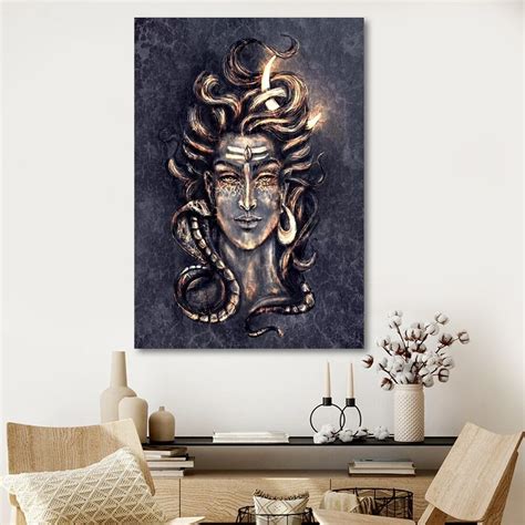 Lord Shiva Canvas Painting | Mahadev Painting | Shiva Wall Art - HoMafy