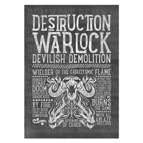 Destruction Warlock Class Spec Art Print - Realm One