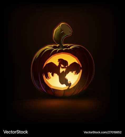 Jack-o-lantern dark spooky ghost Royalty Free Vector Image