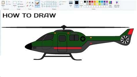 How to draw HELICOPTER | Helicopter Drawing Tutorial using Ms Paint| हेलिकाप्टर बनाना सीखे आसानी ...