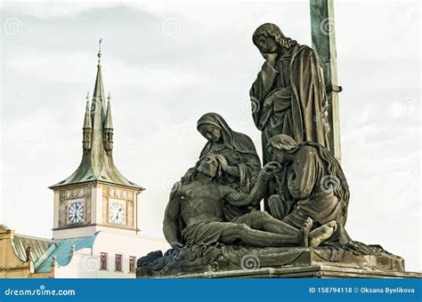 Statues on Charles Bridge, Prague, Czech Republic Stock Photo - Image of monument, city: 158794118